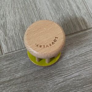 Lovevery Wooden Rattle Toy - Natural Wood & Lime